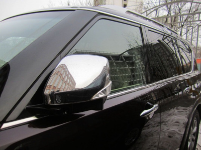 Nissan Patrol Y62, Infiniti QX56 (2010-) хромированные корпуса на боковые зеркала, комплект 2 шт.